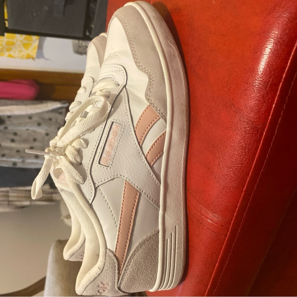 Reebok White and Pink Athletic Shoes